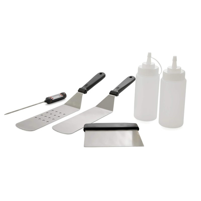 Yukon Gloryâ„¢ 6 Piece Griddle Tool Kit, Stainless Steel Accessories for Your Griddle, Includes Spatulas, Spray Bottles, Thermometer, and Griddle Scraper - Image 2